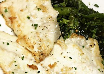 Filetto di rombo con cime di rapa