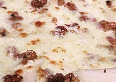 Pizza Don Chisciotte (mozzarella, pere, noci e taleggio